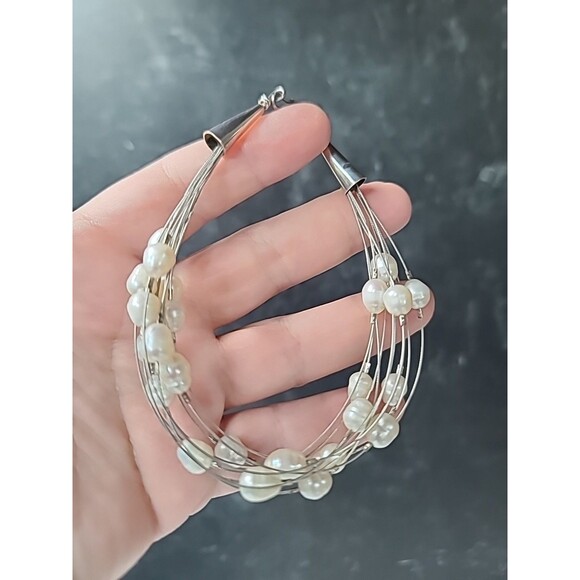 925 Sterling Silver Pearl Bracelet Vintage - Picture 2 of 10